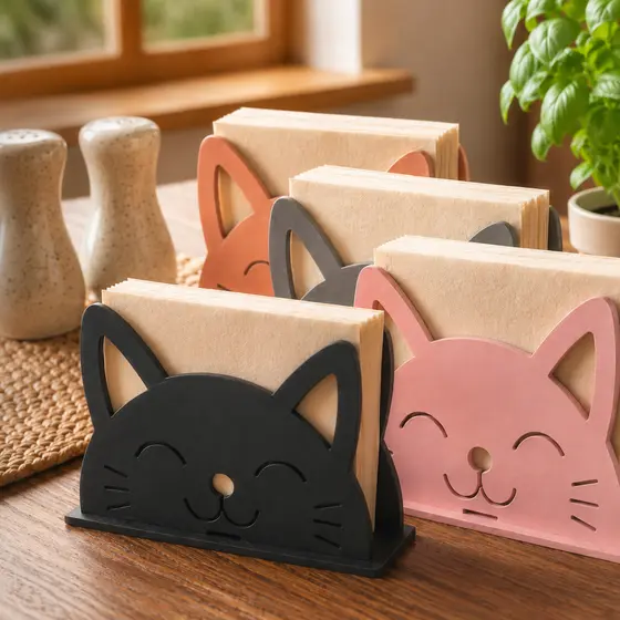 Porta Guardanapo De Papel Mesa Gato Cozinha Decorativo Quatro Cores Cantinho Do Café Suporte Enfeite