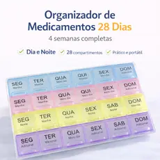 1/2/4 Porta Comprimido Organizador 14 dias e 28 dias 2 e 4 semanas Caixinha de Remédio Semana