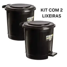 Kit C/2 Lixeira plástica Lixeira plástica  7,5 Litros  Cozinha  área com Pedal  Cozinha Banheiro área