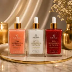 Óleo Iluminador Corporal Stella Dustin Pink Shimmering Glow Oil Rosé Glow, Red Shimmering Silver Shimmering