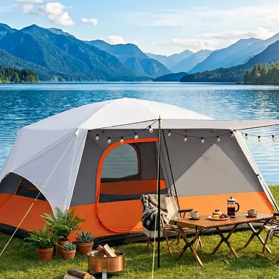 Barraca De Camping Acampamento Joyfox 12-16 Pessoas Impermeavel 3000mm 420*305*200cm Grande Familiar Barraca Grande Vara