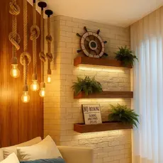 Luminária Pendente Rústico Duplo Teto Corda Sisal 1M 1,5M 2M Bocal E27 Bivolt Pendente Retrô Marrom