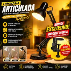 Luminária de Mesa Pixar Grande 60cm Articulada Regulável Abajur de Mesa Para Manicure Estudo Leitura
