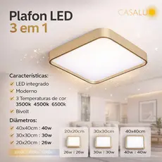 Luminária De Teto Plafon Dourado Champanhe Moderno Square Ceiling Light Modern Design Gold 40Cm 30Cm