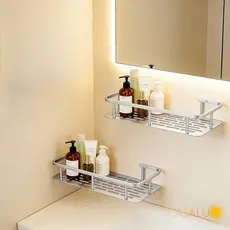 Kit 2 a 4 Suporte De Shampoo Organizador Prata Cromado Prateleira Banheiro Sem Furo Premium Aluminio