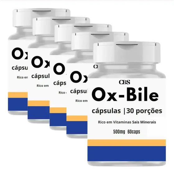 5 Ox Bile Original 300 Capls - Envio Rápido