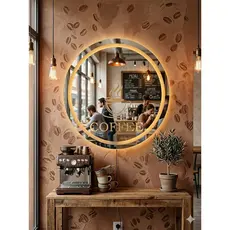 Espelho Decorativo Redondo para Escritório Sala Quarto Banheiro c/ Led 60cm+ Fita Dupla Face