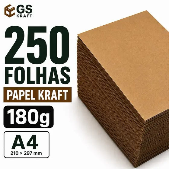 Papel Kraft 180g  A4 250 Folhas Alta Qualidade Premium