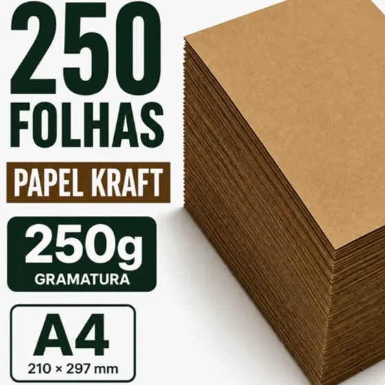 Papel Kraft 250g 250 Folhas