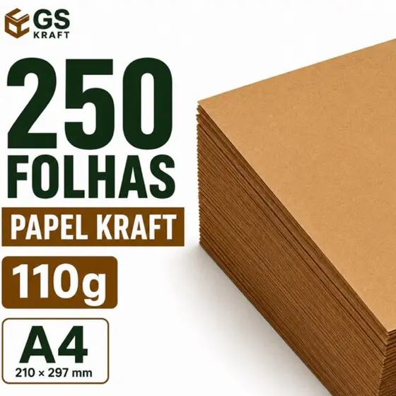 Papel Kraft 110g A4 250 Folhas Alta Qualidade Premium