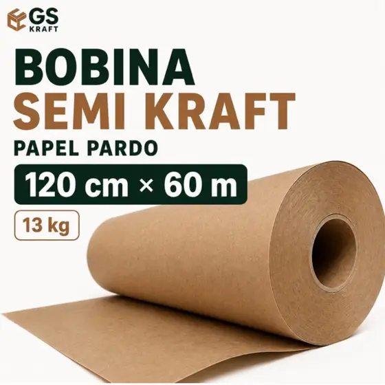 Bobina Papel Pardo 120cm 13kg Para Embalagem Mudança e Proteção