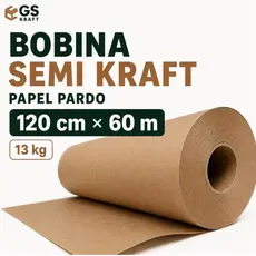 Bobina Papel Pardo 120cm 13kg Para Embalagem Mudança e Proteção