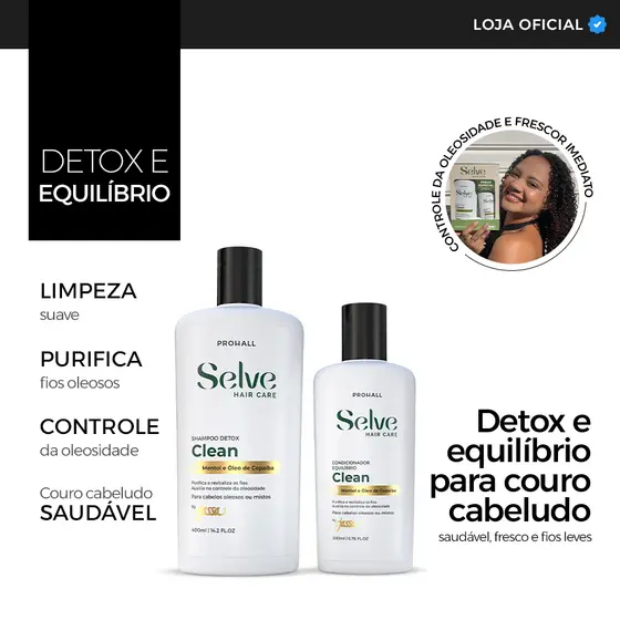 Kit Detox Equilibrante para Couro Cabeludo Saudável e Fios Leves