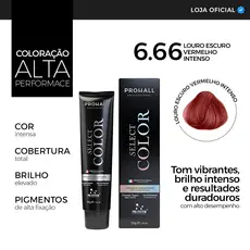 Coloração Profissional 6.66 Cabelo Louro Escuro Tinta Capilar Premium Prohall