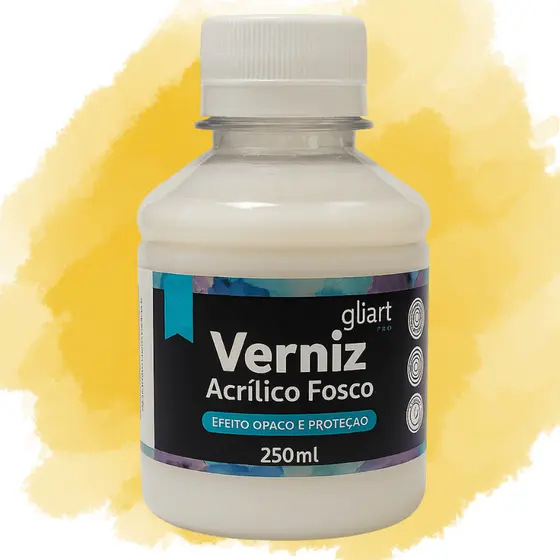 Verniz Acrílico Fosco Incolor Base Água 250ml Gliart Para Artesanato Madeira Gesso Tela Pintura