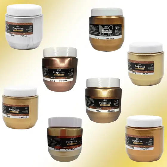 Purpurina Gliart 100g Pó Metálico Extra Fino para Artesanato Decoração Customização Trabalhos Manuais