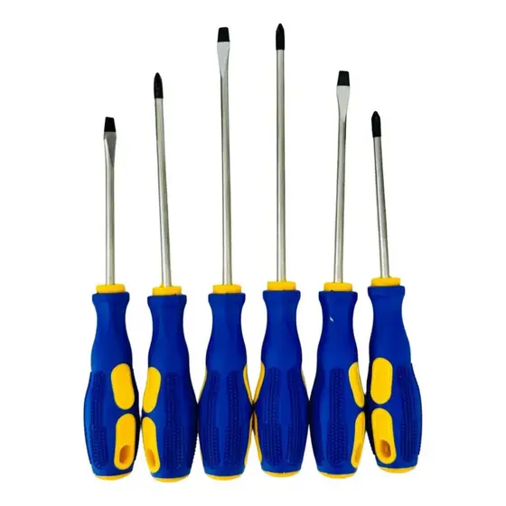 Kit Chave Fenda Phillips 6 Peças Hongguang Cabo Ergonômico