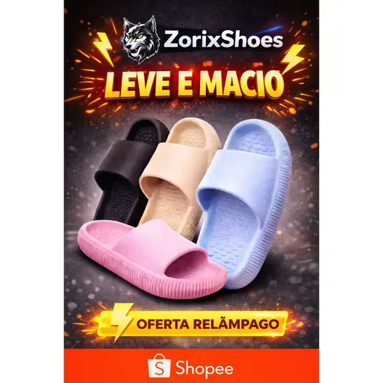 Chinelo Slide Nuvem Unissex – Macio, Leve, Antiderrapante e Confortável