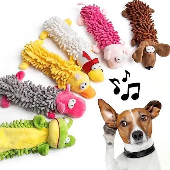 Brinquedo Pet Mordedor Apito Para Cachorro Pelúcia Macio c/ Barulho