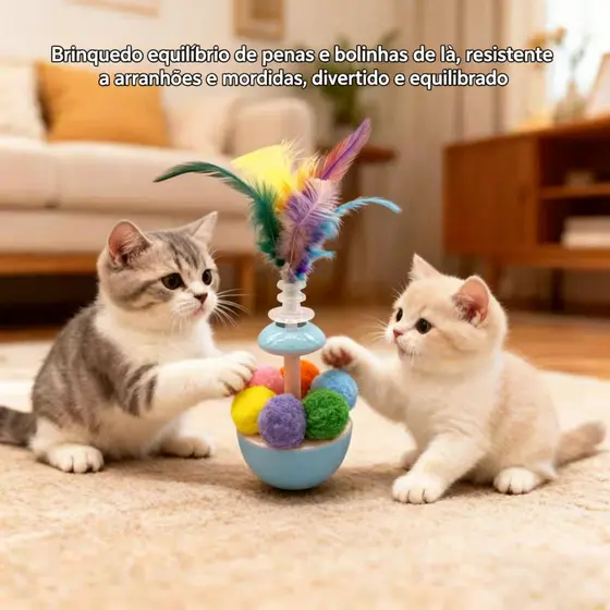 Brinquedo Anti-Queda c/ Movimento 360° p/ Gatos– Estimula Instinto de Caça – Envio Nacional