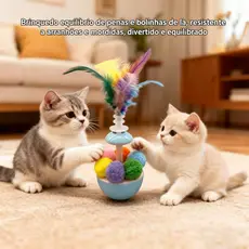 Brinquedo Anti-Queda c/ Movimento 360° p/ Gatos– Estimula Instinto de Caça – Envio Nacional
