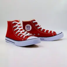 Tênis Cano Alto Vermelho Rock Star Feminino Cor Destaque Vibrante Confortável De Alta Qualidade