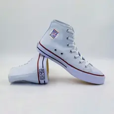 Tênis Casual Cano Alto Branco Unissex Clássico Básico Versátil e Confortável Tevet Rock Star