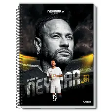 Caderno Oficial Neymar Jr. Espiral Universitário 1 Matéria 80 Folhas Com adesivos