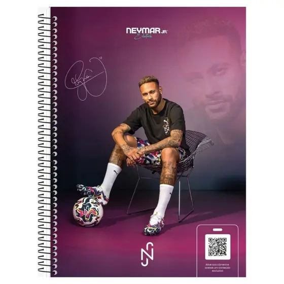 Caderno Oficial Neymar Jr Capas Variadas Universitário 10 matéria 160 folhas.