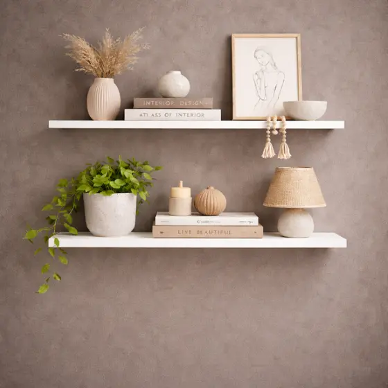 Kit 2 prateleiras Sala Quarto Cozinha Lavanderia 100% MDF Premium Nicho Branco Preto Amadeirado 80x15 / 60x15 / 40x15