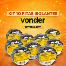 Kit 10 Fitas Isolante 19Mm x 20M Preta Vonder