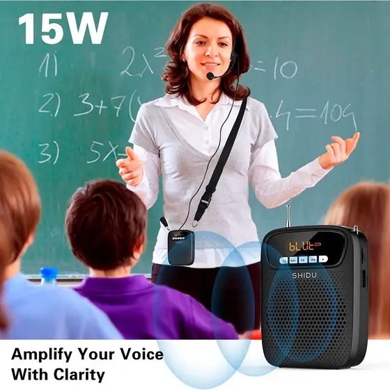 Amplificador de áudio SHIDUs278 Microfone portátil Bluetooth Professor de alta potência e som claro, adequado para ensin