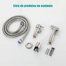 Kit de Ducha Higienica Para Banheiro 1.2m completa Luxo Metal inox nucleo da valvula S6