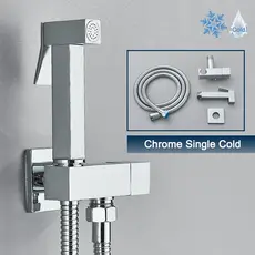 Ducha Higiênica Aço Inoxidável Para Kit Banheiro,G1/2 Com Pulverizador Bidê Montado Na Parede S6