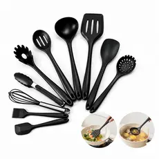 Kit 10 Pecas Utensilios De Cozinha Completo Silicone Espatula Pegador Concha S6