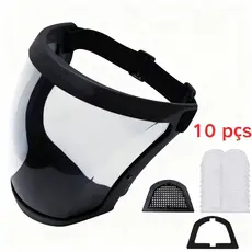 💥Entregue💥 Melhoria Máscara De Proteção Facial  Completa anti-Embaçamento Acrílico+ 10 Filtros