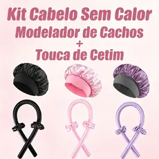 Kit Cabelo Sem Calor: Modelador de Cachos + Touca de Cetim