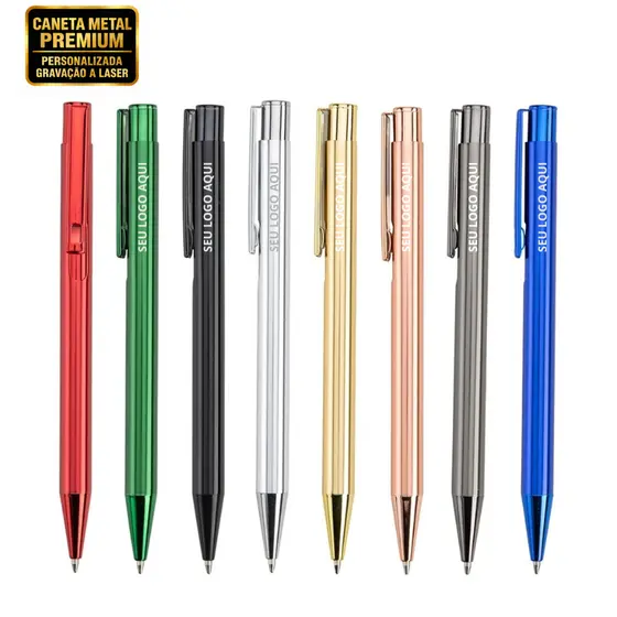 5/10 CANETA METAL PREMIUM PERSONALIZADA COM SEU NOME LOGOMARCA FRASE BRINDE FORMATURA CASAMENTO EMPRESA MIMO CLIENTES