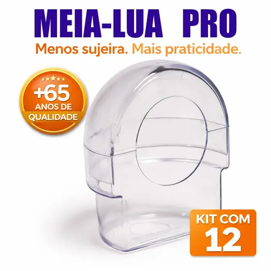 Kit 12 Comedouros Canário Roller Meia Lua Gaiola E Viveiro