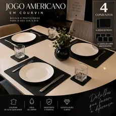 4 Jogo Americano Mesa Refeição Cozinha Tecido Resistente Estampado Colorido Kit Peças Decoração
