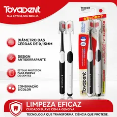 ToyaDent Escova de Dente Casal, Cerdas Macias + Capa Protetora