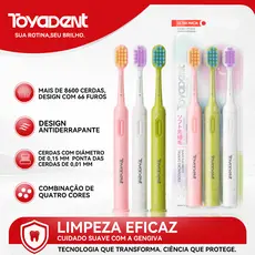 ToyaDent Escova de dente , 8600+ cerdas macias, Kit 3 unidades Escova de dente para adultos