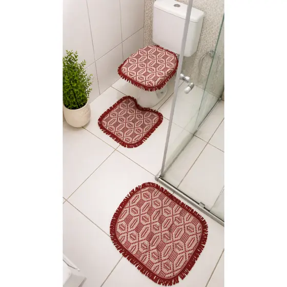 Kit de Banheiro com 3 peças 100% algodão feiro em tear