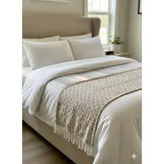 Peseira  Artesanal Osa para Cama King 55x2,20mt Tecido 100% Algodão