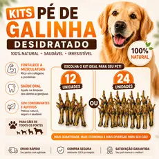 Leve mais e economize! Pé de Galinha Desidratado para Cachorro | Petisco Natural 100% Proteína