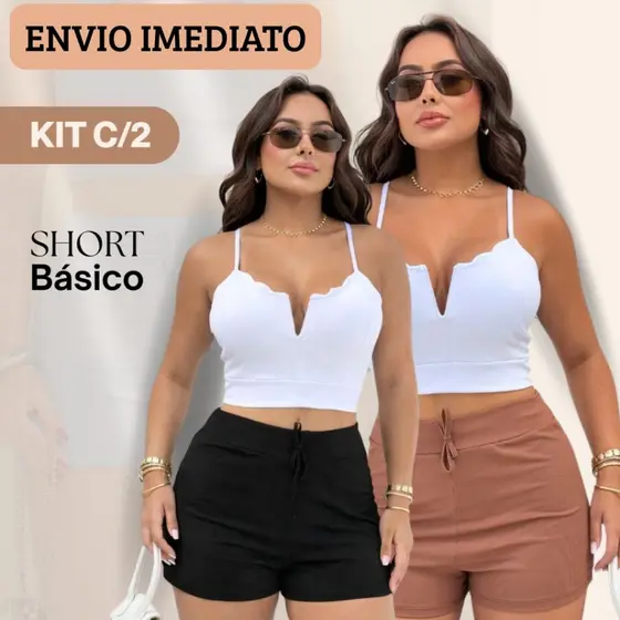 Short Elegante Feminino Basico Curto Laço Ribana Primavera Verão