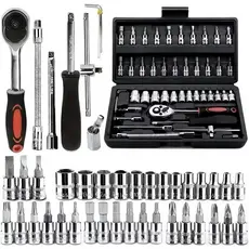 Kit De Ferramentas 40-46 Peças Jogo De Soquetes Chave Catraca Reversível Com Maleta Jogo De Ferramentas Completo