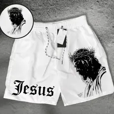 Short Tectel Masculino CRISTÃ JESUS Bermudas Dia a Dia, Corrida, Praia, Otaku