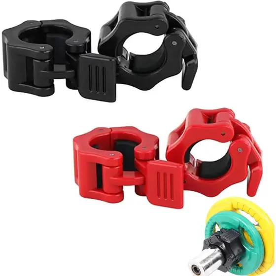 Par de Presilhas 25mm Barra de Academia Musculação - Clip Trava Rápida Jaw Lock Halter Pequeno 2,5cm.