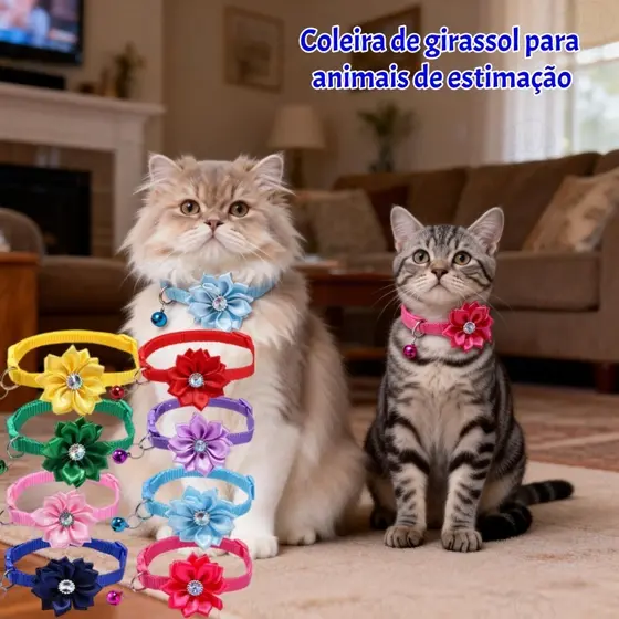 Coleira em forma de sino para gatos e cães - coleira de pescoço, acessório de decoração de coleira